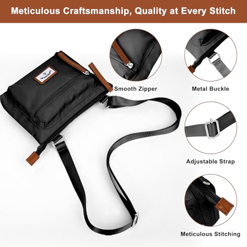Crossbody Bags for Women, Small Nylon Handbags Travel Purses Phone Shoulder Bag4