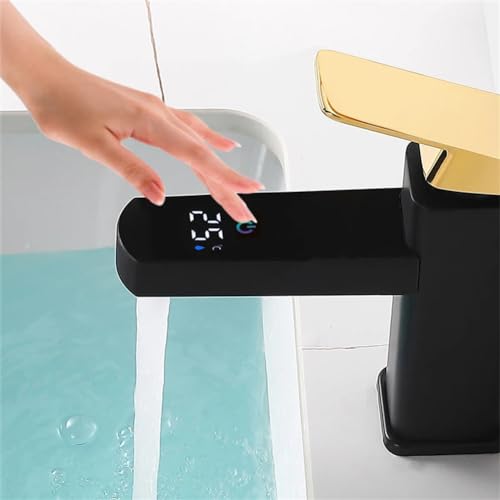 Grifo monomando de lavabo con sensor de temperatura digital G1/2 6