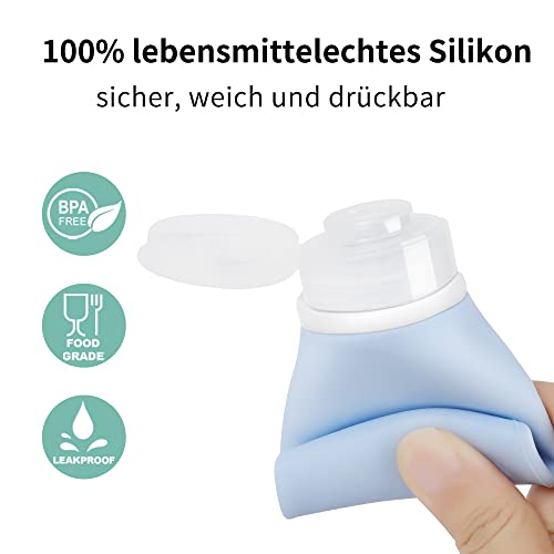 Opret 100ml Silikon Reiseflaschen Set, 3 Stück Auslaufsicher Nachfüllbare Portable Reise Container für Shampoo Creme Spülung, BPA-frei und TSA-geprüft