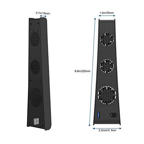 image for ICQUANZX Cooling Fan for Sony Playstation 5,USB External Cooler 3 Fan 
