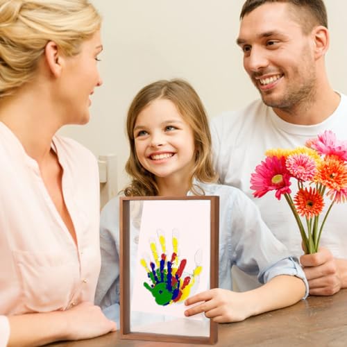 Kit d'empreintes de main de bébé avec cadre photo transparent pour bureau