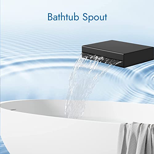 Robinet de baignoire cascade mitigeur douche noir mat ensemble mural - 4