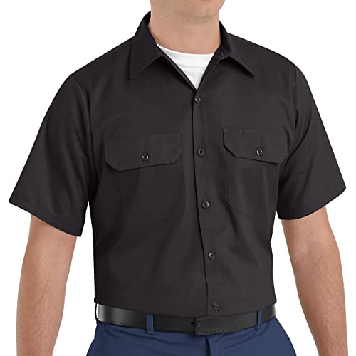 Red Kap Men's Standard Utility Uniform Shirt, Black, 4X-Large #TOP7