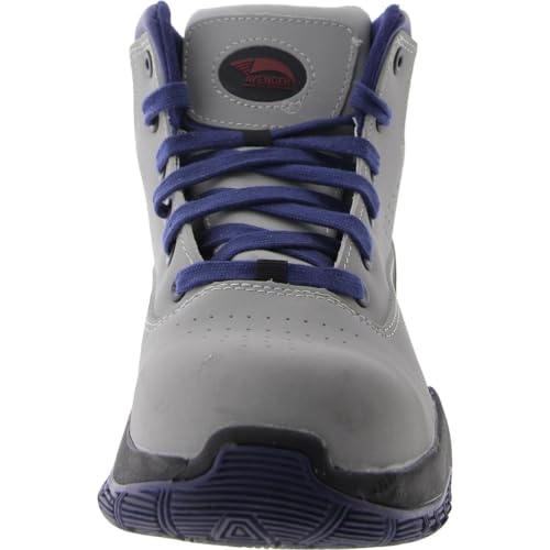 Image of Avenger Work Boots Reaction Mid - Shoes for Men - Nubuck Upper - Breathable Mesh Lining - Round Toe Mid Grey /Blue 8.5 D - Medium