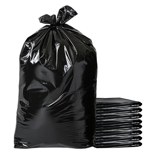 Bolsas de basura negras de 90 l, resistentes al desgarro, bolsas de basura de polietileno sin perfume, ideales para el hogar, jardín y negocios, 90 x 60 x 59 cm (200 unidades)
