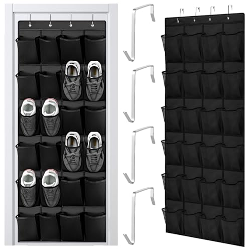 La Mejor Recopilación de Zapatera de pared . 50 Zapatero sobre La Puerta, Organizador De Zapatos Colgantes, 24 Bolsas de Malla Grandes, con Gancho, Ahorran Espacio, para Hogares, Habitaciones, Escuelas
