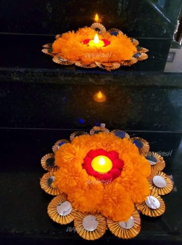 Image of Divyakosh Rangoli Mats with Tealight /Diya Stair for Home Decoration, Set of 10, Home Decorative Diyas,Diwali Gift Lamps, Candles Decor, Homee Decoration, Diwali Decora Items for Decor