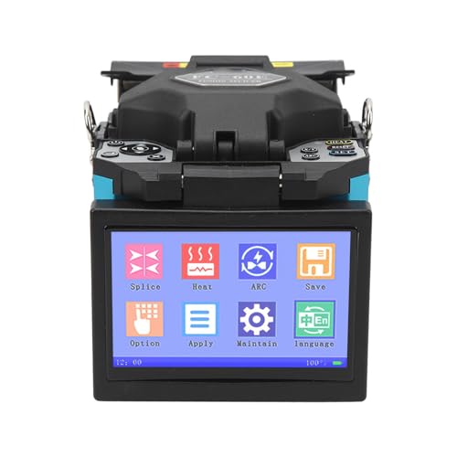 Fusion Splicer Machine Automatic Optical Fiber Welding Kit Blue Touch Screen Suit Telecom Radio TV Electric Power (US Plug 100-240V)