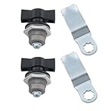 WELWIK 2PCS Black Zinc Alloy Thumb Operated Offset Cam Lock T Handle Door Latch Twist Lock Cylinder for Mailbox Locker Toolbox Chassis Cabinet