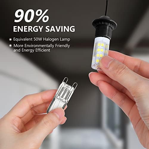 TASMOR G9 LED Bulbs 5W, Cool White 6500k, 500LM LED Bulbs G9 Equivalent to 50W Halogen Bulbs, No Flicker, Non-Dimmable, Energy Saving LED Light Bulbs, CRI>80, AC220-240V, 10 Packs