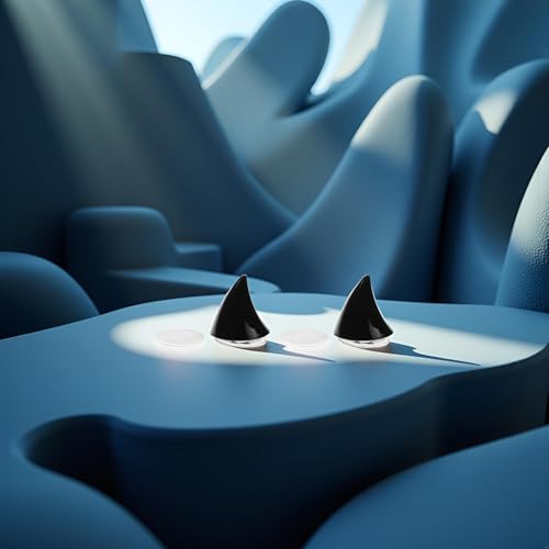 DPWOUM 2 x schwarze Motorradhelm-Hörner/Katzenohren, Eckdekoration, weiche Saugnapf-Paste, Helmdekoration, Helme