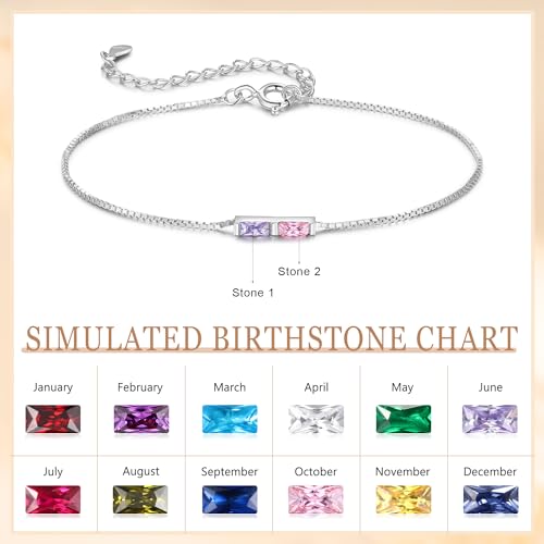 Personalized 1-6 Birthstone Bracelet for Women — Custom Adjustable Dainty Jewelry for Mother’s Day, Birthday, Anniversary & Christmas Gifts2