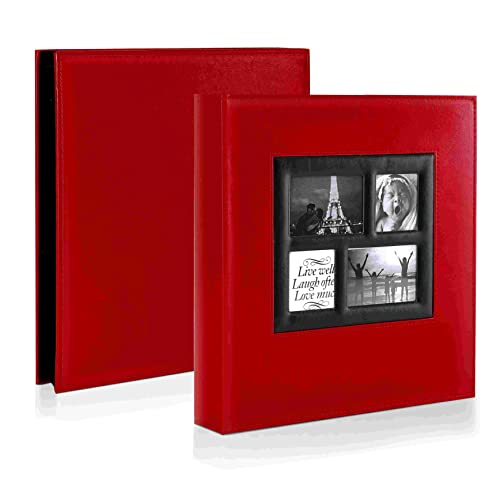 Image of Ywlake Photo Album 4x6 1000 Pockets Photos, Extra Large Capacity Family Wedding Picture Albums Holds 1000 Horizontal and Vertical Photos Red