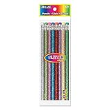 BAZIC Wood Pencil Glitter Metallic Pencils, Latex Free Eraser, Unsharpened Rewards Glitter Pencil for Kids Student Artist (8/Pack), 1-Pack