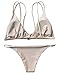 MOOSKINI Women Fashion Sexy Halter Padded Bikini Set Two-pieces Swimsuit Bathing Suit,Nude,Small