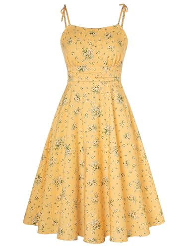Image of Belle Poque Women's Spaghetti Strap Midi Vintage Tea Party Dress | Belle Poque Women's Spaghetti Strap Midi Vintage Tea Party Dress,A-line,Cocktail Dress,Graduation Homecoming Dress