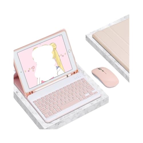 Funda con teclado y ratón rosa para iPad Air 4 y 5 de 10.9 pulgadas