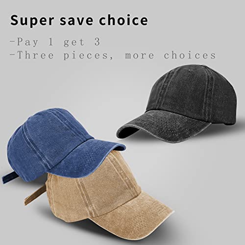 Image of Baseball Cap Unisex Vintage Washed Distressed Cap,Retro Adjustable Dad Hats,Baseball Hat for Men Women