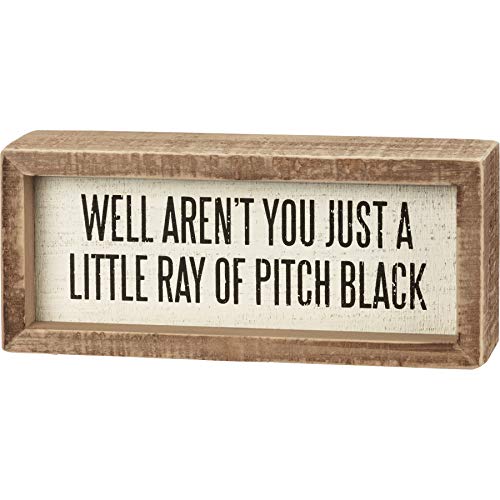 Primitives-by-Kathy-Just-A-Little-Ray-of-Pitch-Black-Inset-Wooden-Box-Sign Primitives by Kathy Just A Little Ray of Pitch Black Inset Wooden Box Sign