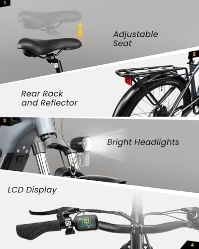 VEEFA Electric Bike for Adults 500W Peak 1000W Motor Ebike