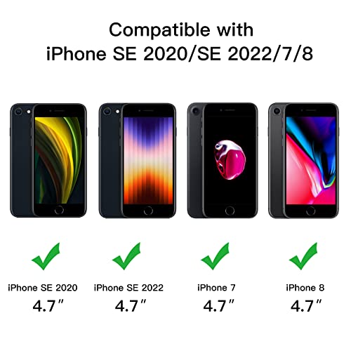 Image of JETech Matte Cover Case for iPhone SE 3 /2 (2022 /2020), iPhone 8 /7, 4.7-Inch, Shockproof Military Grade Drop Protection, Frosted Translucent Back Phone Cover, Anti-Fingerprint (Black)
