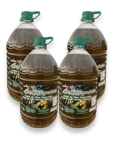 Aceite de Oliva Virgen Extra Artesano 'Los Garranchales' – Sin Filtrar, Prensado en Frío, de Sabor Intenso y Natural, Elaborado en Almazara Propia. (Garrafa 5L, 4, unidad)