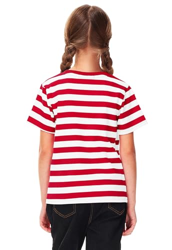 Image of Deerose Kids Striped Shirts Short Sleeve Boy Girls July 4th Patriotic Tee Top 3-14 Years