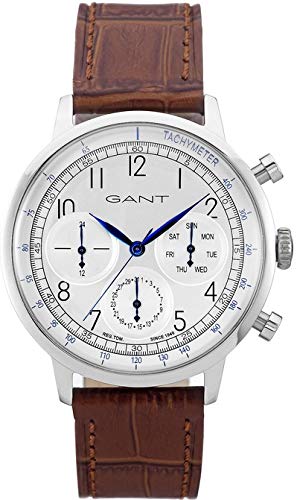 Preisvergleich Produktbild GANT TIME Herren Analog Quarz Uhr mit Leder Armband W71202
