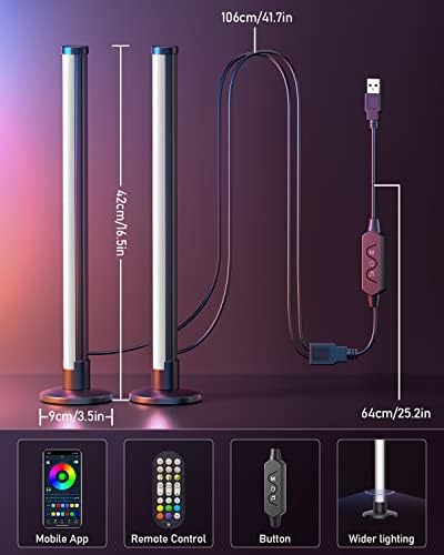 bedee Smart Light Bar, Smart LED Light Bars, Smart Flow Light Bars RGB Ambient Lighting, Smart Gaming Lamps LED TV Backlights, Bluetooth Colour Changing Light Bars for PC, TV, Room, Entertainment