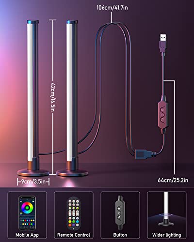 bedee Smart Light Bar, Smart LED Light Bars, Smart Flow Light Bars RGB Ambient Lighting, Smart Gaming Lamps LED TV Backlights, Bluetooth Colour Changing Light Bars for PC, TV, Room, Entertainment - Image 4