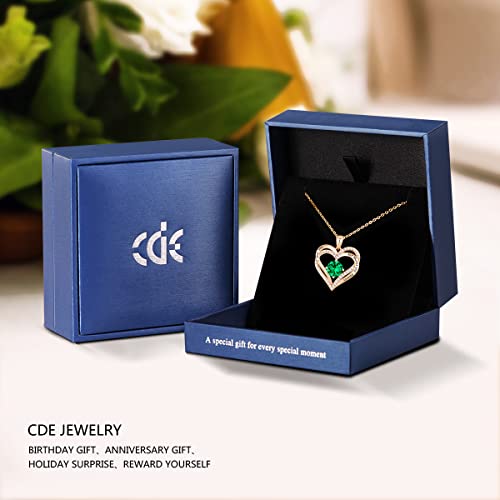 Cde Forever Love Heart Women Necklace 925 Sterling Silver Rose Gold Plated Birthstone Pendant Necklaces For Women With Cubic Jewelry Gifts Birthday Gift For Mom Women Wife Girls Her #TOP4