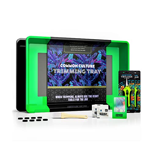COMMON CULTURE Trim Tray Kit with Trimming Tray 13 x 20 150 Micron Pollen Screen Bottom Harvest Bin Scissors Herb Plant Flower Dry Sifter Accessories and Supplies Set