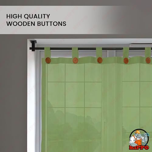 Image of HIPPO 180 GSM HDPE Outdoor Loop Curtain for Balcony & Patio Sun Blocking, UV Protection & Light-Filtering Curtains(Bamboo-Breeze- 4.5FTX7.5FT) Pack of 2