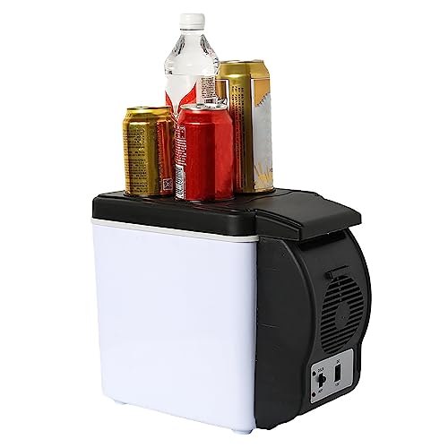 6 Litre Portable Fridge, 12V Car Refrigerator Mini Camping Freezer Electric Cool Box with Shoulder Strap for Picnics Travel Outdoor