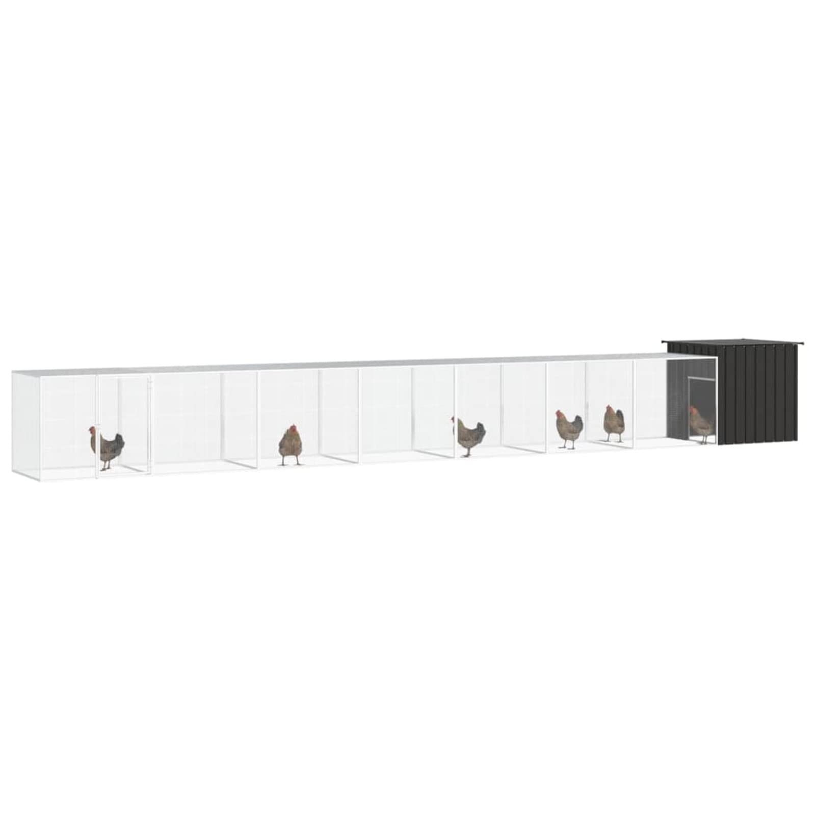 Klatka dla kur Stal ocynkowana Antracyt 800 x 91 x 100 cm, CIADAZ Klatka dla Królików, Klatka Świnki, Klatka dla chomika, Klatka dla kotów, Klatka Szynszyla, Pojemnik dla Królików - SPU:3106457