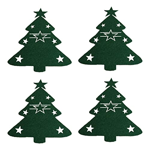 Harilla 4X Cubiertos Organizador Bolsa Decoración de Mesa de Navidad Vajilla Reutilizable Tenedores Bolsillos Bolsas Cubiertos de Navidad Titulares para
