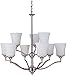 Craftmade 41729-PLN Helena Large Chandelier Lighting, 9-Light, 540 Watts, Polished Nickel (31" W x 29" H)