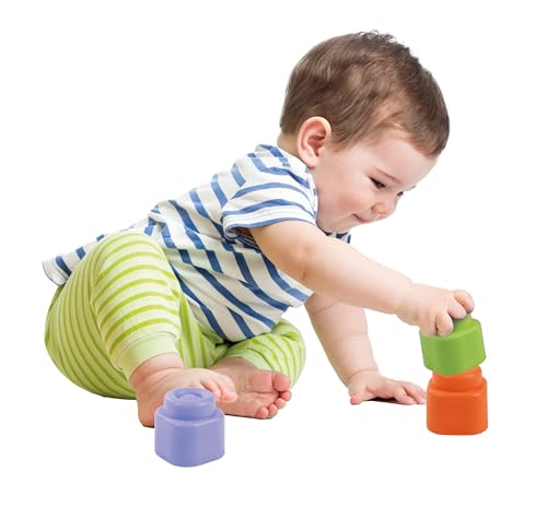 Image of Clementoni Soft Clemmy - Touch and Play Sensory Puppy, Children 6-36 Months, Fox Shaped Binder Basket with 4 Bricks, Early Childhood Game, Develops Manual and Touch, Made in Italy, 17487