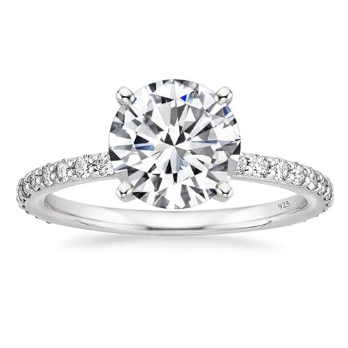 Bague de fiançailles femme argent 925 anti-allergie bague éternité durable