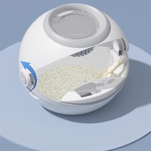 Caja de arena para gatos cerrada extra grande gris miniatura 6