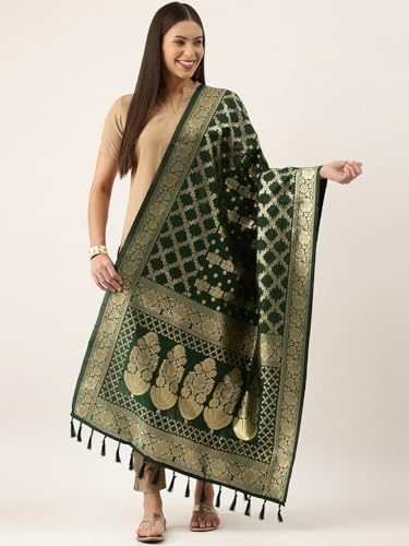 Amazon Brand - Anarva Women's Fancy Woven Banarasi Silk Dupatta(SZ-DP-KAMAL BOX)