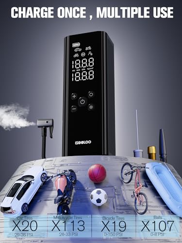 GOOLOO GP4000 Jump Starter 4000A Peak Car Starter (All Gas,up to 10.0L Diesel Engine) SuperSafe 12V Lithium Jump Box & GOOLOO GT150 Tire Inflator Portable Air Compressor