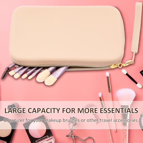 Set of 2 Zipper Makeup Brushes Bag For Travel, Large Silicone Makeup Brush Holder, Washable Make Up Brushes Pouch Case Makeup Tools for Organizing Cosmetics Daily Work4