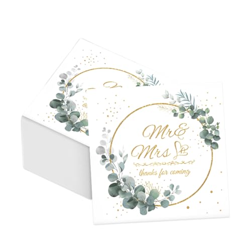 WUSJCOF 40 servilletas de Boda, diseño de corazón, eucalipto Verde, con Texto en alemán 'Schön DASS Du Da BIST', decoración de Mesa para Bodas, de Papel ecológicas 3 Capas (33 x 33 cm) (Verde Salvia)