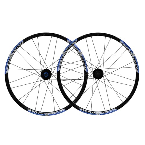 JKLAPIN MTB自転車ホイール 24インチ、 二重壁 アルミニウム合金 ディスクブレーキ サイクリングホイール 24穴 互換性のある7-11速度 スポーク