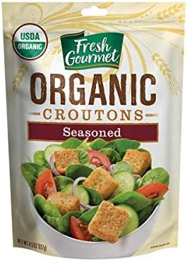 Fresh Gourmet Specialty Croutons | Organic Seasoned | 4.5 Ounce, Pack of 9 | Crunchy Salad Topper