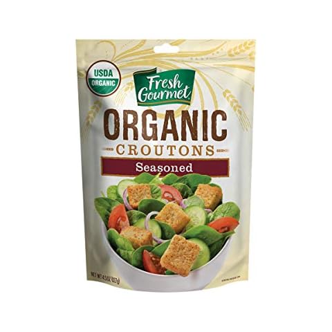 Fresh Gourmet Specialty Croutons | Organic Seasoned | 4.5 Ounce, Pack of 9 | Crunchy Salad Topper Cover
