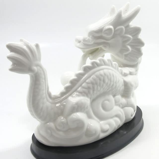 Amazon.co.jp: 白龍 置物 風水 白龍の置物 陶器 大サイズ 最大長
