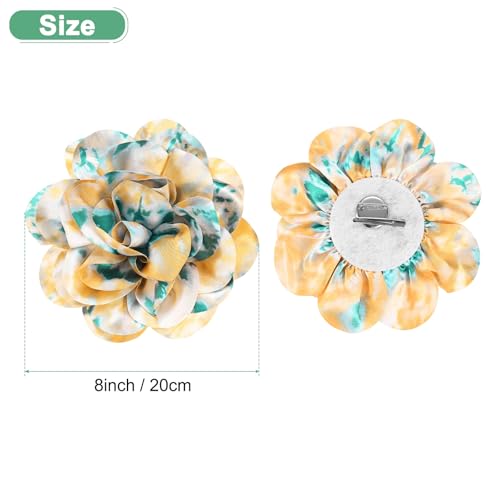 Image of M METERXITY Extra Large Rose Flower Brooches, Lapel Pins Dainty Satin Fabric Big Camellia Oversized Brooch Pin for Women