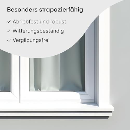 GRUNDMANN Weisslack – 3 Kg – Seidenmatt RAL 9016-3in1 Grundierung & Farbe – Premium Weißlack – Hohe Beständigkeit & Deckkraft – Alle Oberflächen – Türlack, Fensterfarbe, Dispersionsfarbe - 6